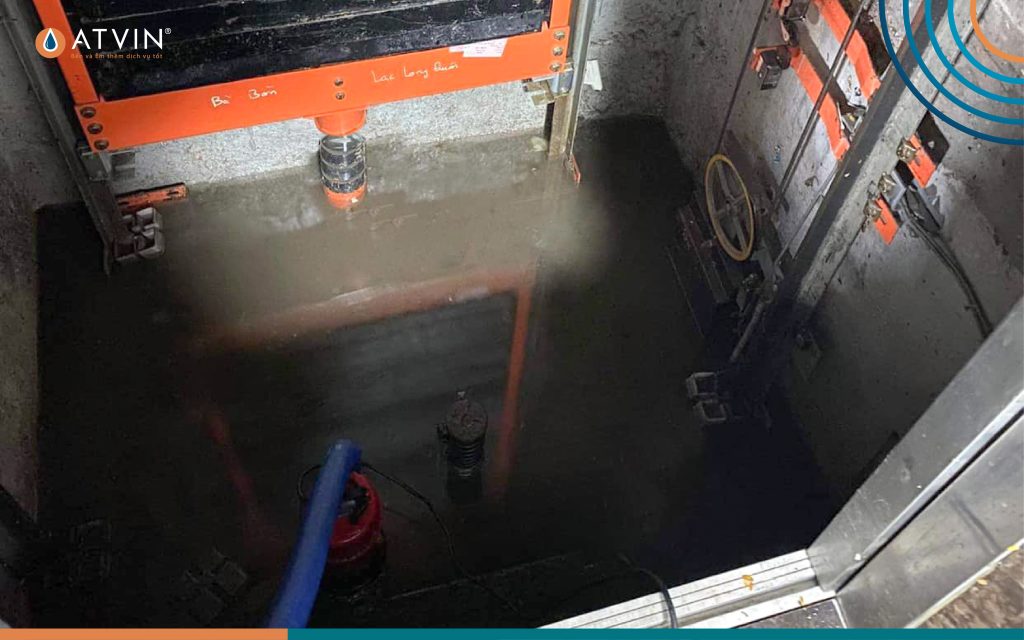Sự cố thang máy - Hố PIT ngập nước ảnh hưởng đến nhiều thiết bị