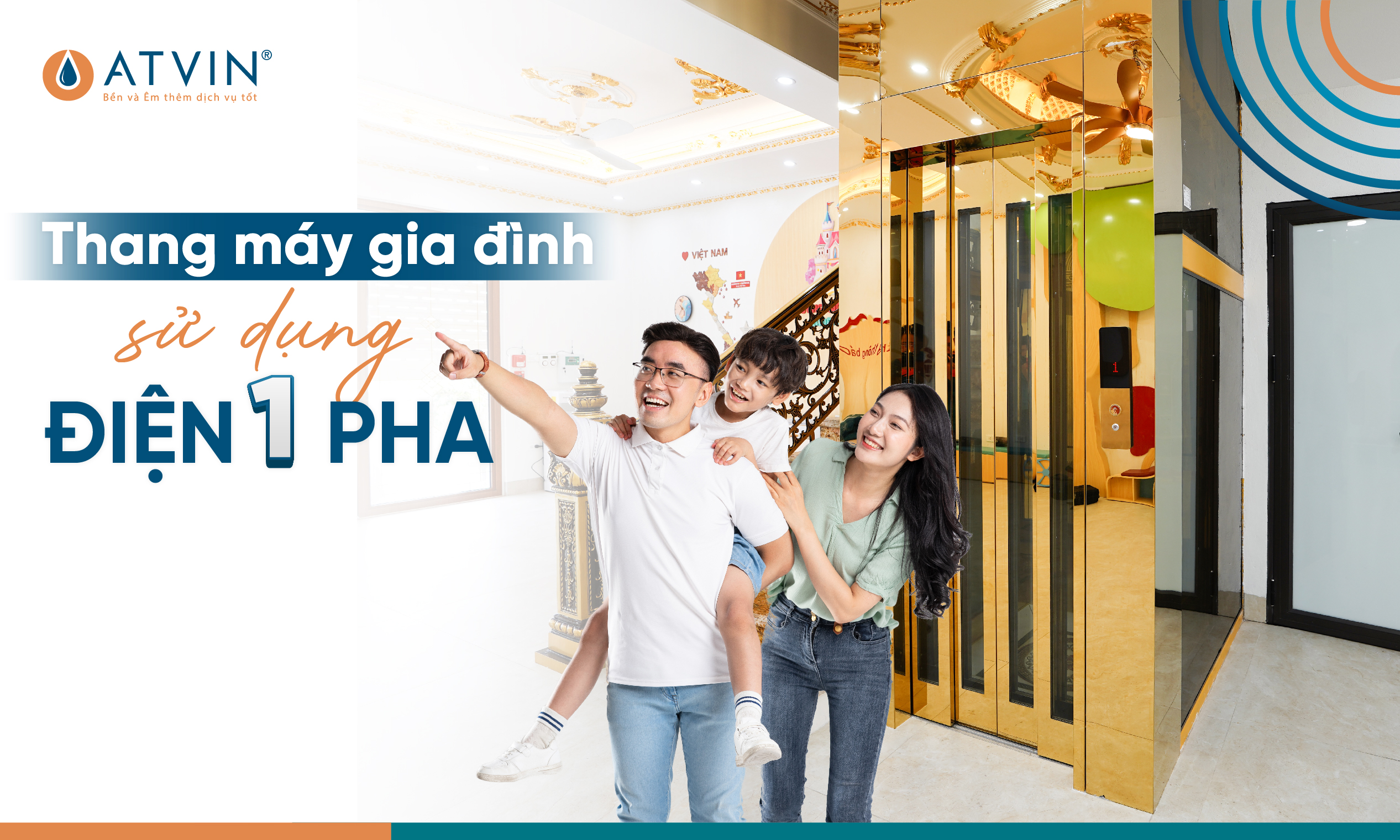 Thang máy gia đình sử dụng điện 1 pha